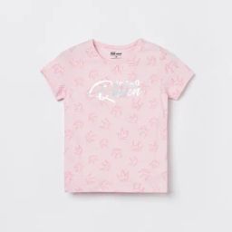 Fame Forever by Lifestyle Girls Light Pink Cotton Printed T-Shirt-picture-9