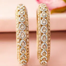Rubans Set Of 2 Gold-Tone Plated Bangles for Women image 3