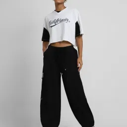 Forever 21 White Printed Crop Top image 4