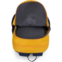 United Colors of Benetton Wilder Yellow & Navy Polyester Printed Backpack image 3