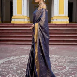 Suta Blue Woven Design Saree image 4