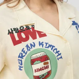 The Souled Store Off White Cotton Graphic Print Shirt image 4