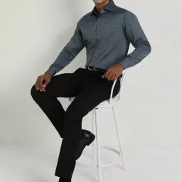 Allen Solly Grey Cotton Regular Fit Checks Shirt image 4