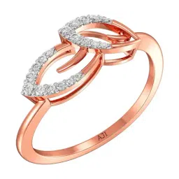 Joyalukkas 18k (750) Purity Rose Gold Twin Leaf Charm Diamond Ring-picture-33