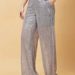 Being Human Grey Embellished Mid Rise Pants image 3