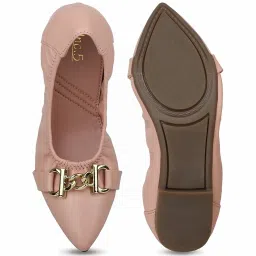 Inc.5 Women's Peach Flat Ballets image 4