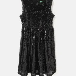 United Colors of Benetton Girls Black Embellished Dress-picture-22