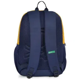 United Colors of Benetton Wilder Yellow & Navy Polyester Printed Backpack image 2