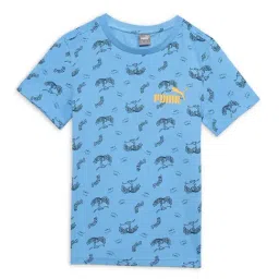 Puma Kids Mid 90s Blue Cotton Printed T-Shirt-image-87