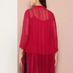 Qurvii Striped Longline Shrug image 4