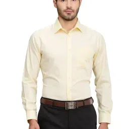 Raymond Yellow Cotton Slim Fit Shirt-picture-22