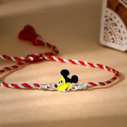 GIVA 925 Silver Mickey Thread Rakhi for Kids-image-34