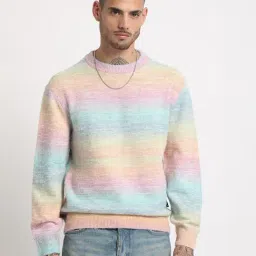 The Bear House Multicolored Regular Fit Striped Sweatshirt-picture-16