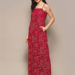 Biba Pink Straight Fit Printed Jumpsuit & Shrug image 5