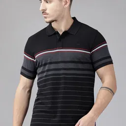 Park Avenue Striped Polo Collar T-shirt-image-7