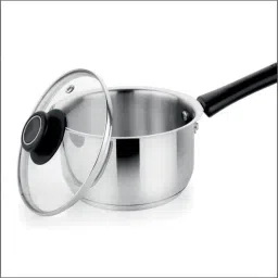 Prabha Stainless Steel Silver Encapsulated Base Induction Base Sauce Pan, with Lid, 1.2 L, Size 14cm-picture-29