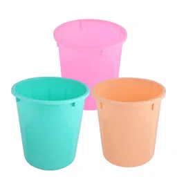 Kuber Industries Green & Pink 3 Pcs Open Garbage Dustbin 7 L-image-63