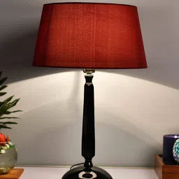 Homesake Black & Red Solid Handcrafted Bedside Standard Table Lamp-picture-22