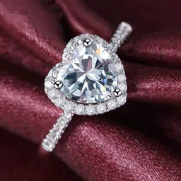 Designs & You Silver-Plated American Diamond Studded Heart Shaped Finger Ring-picture-19