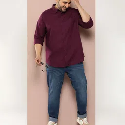 Sztori Men Plus Size Solid Regular Fit Casual Shirt-image-13