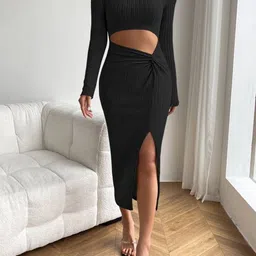 HERE&NOW Women Waist Cut-Out Bodycon Dress-picture-33
