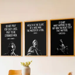 WALLLANE Set of 3 Philosophy Art Framed Wall Paintings-image-99