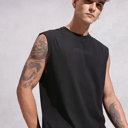 WROGN Pure Cotton Brand Logo Printed Oversized T-shirt-picture-36