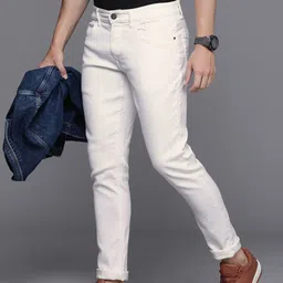 WROGN Men White Mid Rise Slim Tapered Fit Jeans image 1