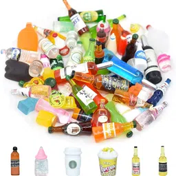 EOOUT Mini Resin Food Toys Decoration Mixed Model Making Miniature Random Imitation Cup Dessert Pastry Cake Topper Dollhouse Small Ornaments Accessories New Pattern (TINY BOTTAL, 20) image 3