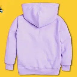 NUSYL Fleece Full Sleeves Trust Your Self Text Printed Hoodie - Lilac image 3