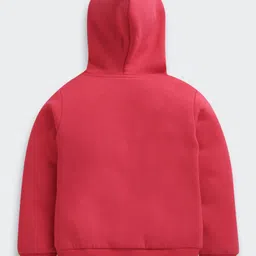 Barbie by Tiny Girl Woven Mattel Featuring Full Sleeves Characters Printed Light Winter Hooded Sweatshirt - Hot Pink image 3