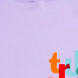 NUSYL Fleece Full Sleeves Trust Your Self Text Printed Hoodie - Lilac image 4