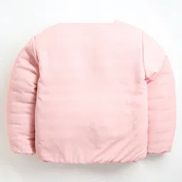 Cherry Crumble By Nitt Hyman Full Sleeves Solid Fluffable Quilted Reversible Jacket -Pink image 5