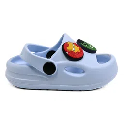 Yellow Bee Marvel Avengers Featuring Characters Applique Detailed Perforated Clogs - Blue image 5