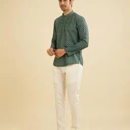 Manyavar Men Printed Thread Work Short Kurta image 4