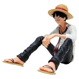 Awestuffs Monkey D Luffy One Piece Action Figure Sitting Limited Edition for Car Dashboard, Decoration, Cake, Office Desk & Study Table - Height 10 CM image 5