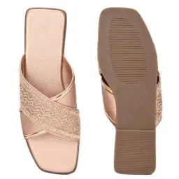 Styli Women's Rose gold Cross Strap Sandals image 3