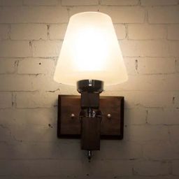 Fos Lighting Brown Martin Wood Tapered Glass Single Wall Light (Bulb not included) - Set of 1-picture-36