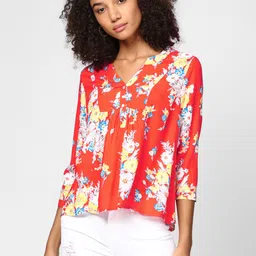 Harpa Women Orange Printed Top-picture-38