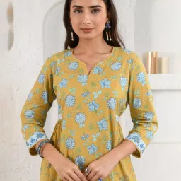 Prakriti Jaipur Mustard Gathered Kurta image 4