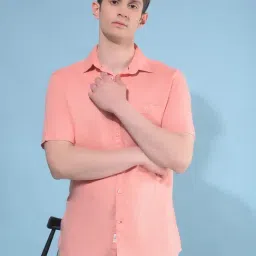 Crimsoune Club Peach Slim Fit Shirt-image-2