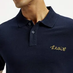 Levi's Navy Cotton Slim Fit Polo T-Shirt image 4