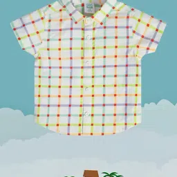 MINIKLUB Kids White Checks Shirt-image-42