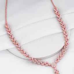 GIVA 925 Silver Rose Gold Floral Splurge Necklace-picture-27