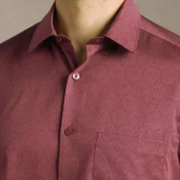 Louis Philippe Maroon Regular Fit Printed Shirt image 4