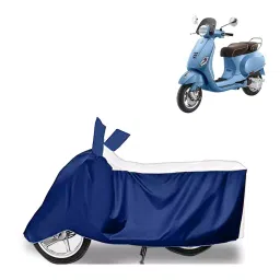 Auto Pearl Two Wheeler Cover for Vespa Elegante BS6 - White, Blue-picture-37