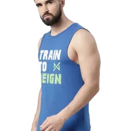 Force NXT Green & Princess Blue Cotton Regular Fit Printed Vest - Pack Of 2 image 4