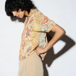 Only Yellow Viscose Printed Shirt image 4