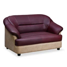 Nilkamal Bright Maroon & Beige Leatherette 1 Seater Recliner Sofa image 4