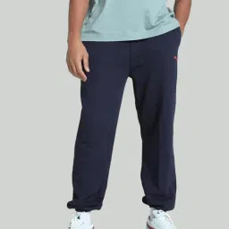Puma Navy Cotton Relaxed Fit Joggers-image-18